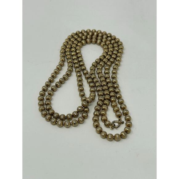 Vintage Gold Tone Ball Necklace - Picture 2 of 6